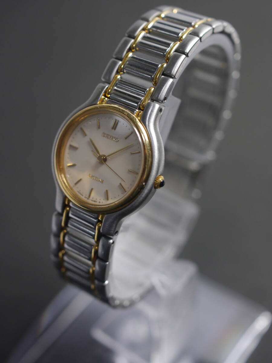 セイコー SEIKO エクセリーヌ EXCELINE クォーツ 3針 純正ベルト 3F31-0040 女性用 レディース 腕時計 x559 稼働品_画像5