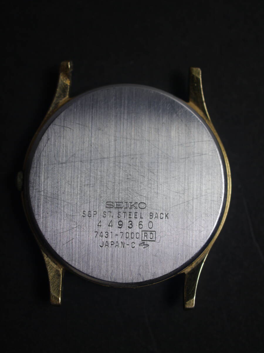セイコー SEIKO クォーツ 3針 7431-7000 男性用 メンズ 腕時計 x591 稼働品_画像5