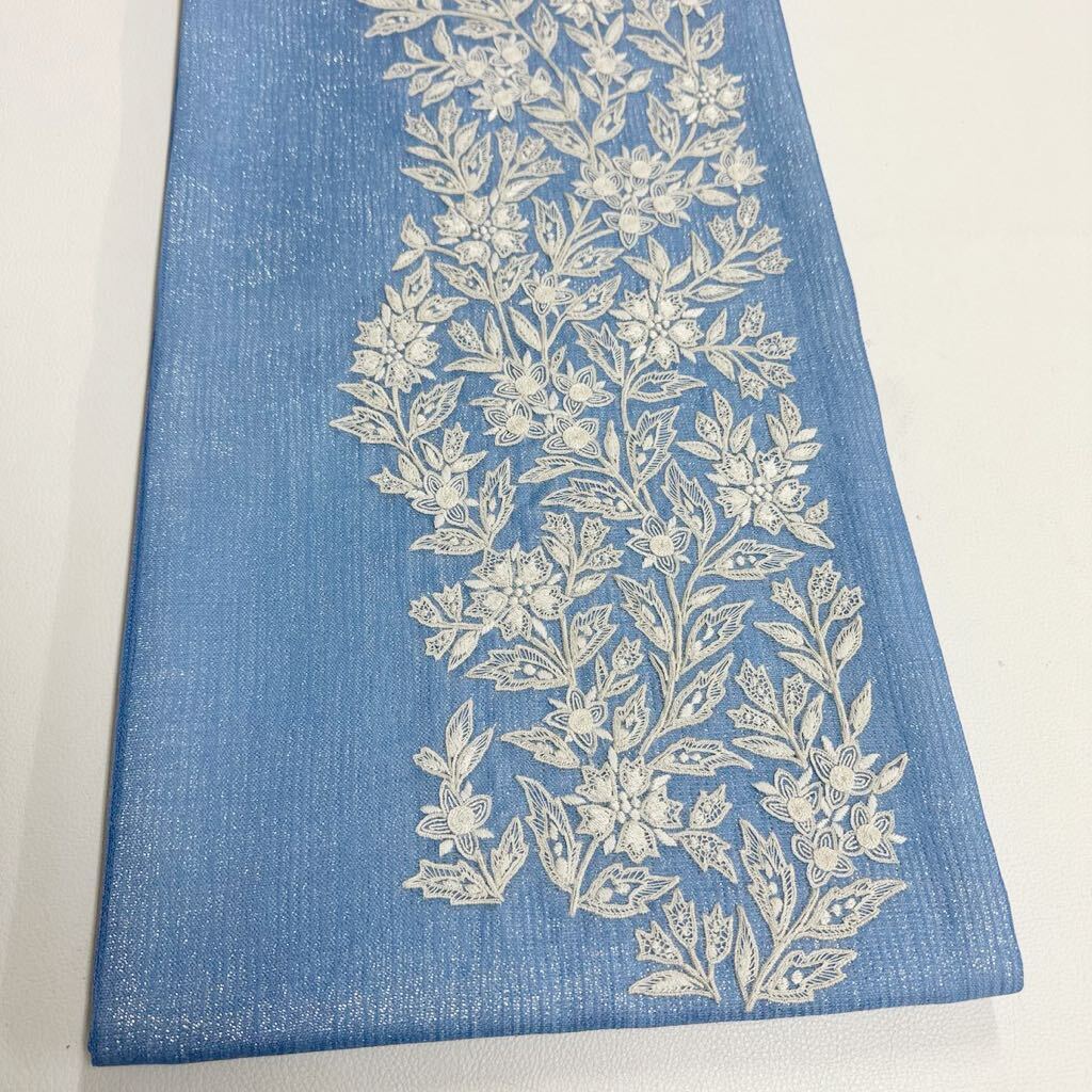 帯10 刺繍 高級 正絹 夏帯 袋帯_画像4