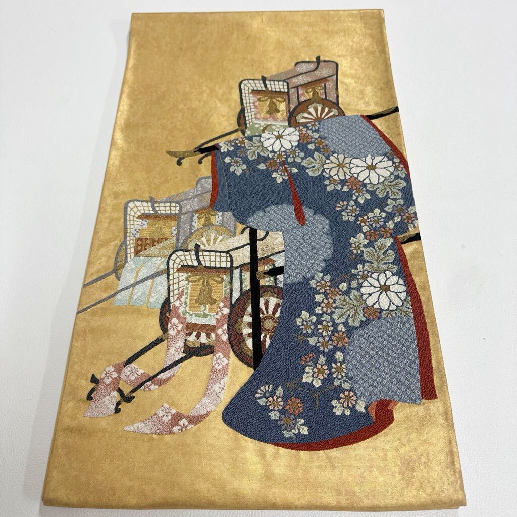 帯11 相良刺繍 袋帯 中国三大刺繍 総刺繍の画像1