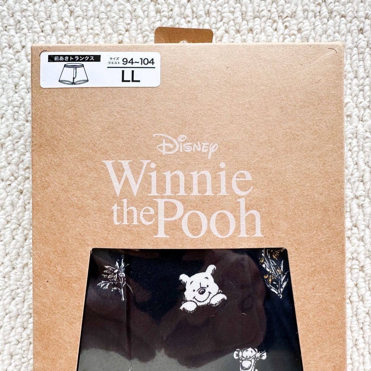 ディズニー くまのプーさん 綿100% トランクス LL×1枚 Disney Winnie the Pooh前あき【新品・未使用】