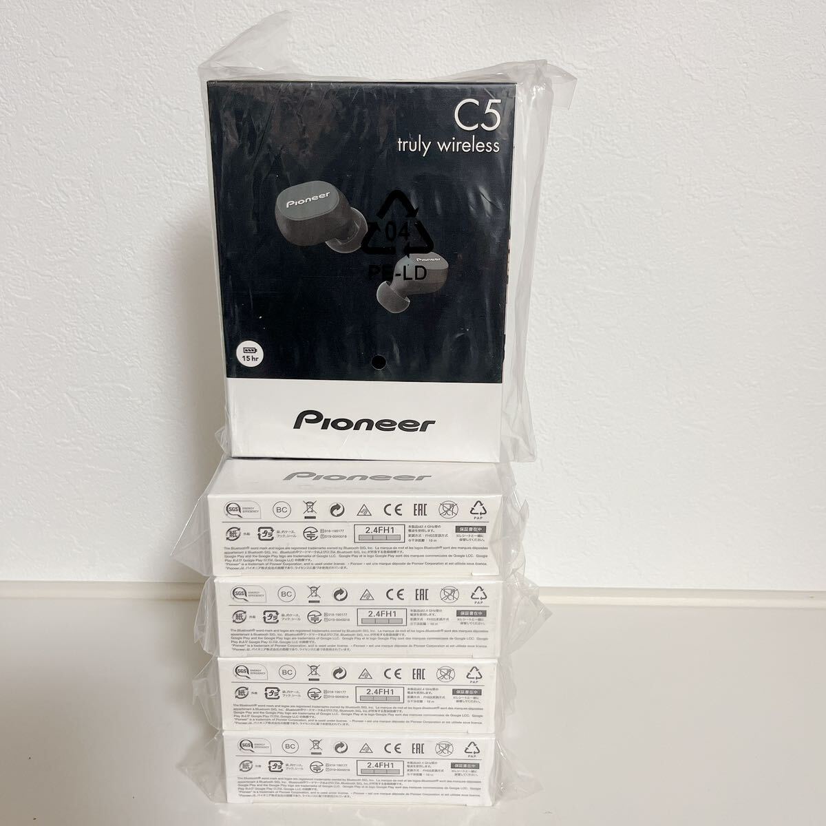新品未使用 まとめ売りパイオニア 完全ワイヤレスイヤホン Bluetooth対応/左右分離型/マイク付き ホワイト SE-C5TW(B) Pioneer 5点セットの画像2