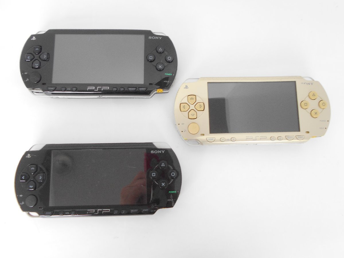 ●SONY PSP PSP-1000 本体 ブラック 2台 ゴールド 1台 まとめ ジャンク品 部品取り_画像1