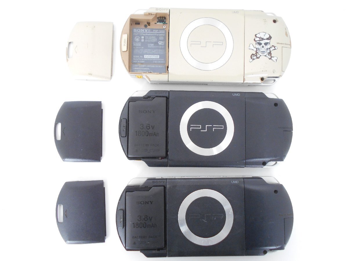 ●SONY PSP PSP-1000 本体 ブラック 2台 ゴールド 1台 まとめ ジャンク品 部品取り_画像2