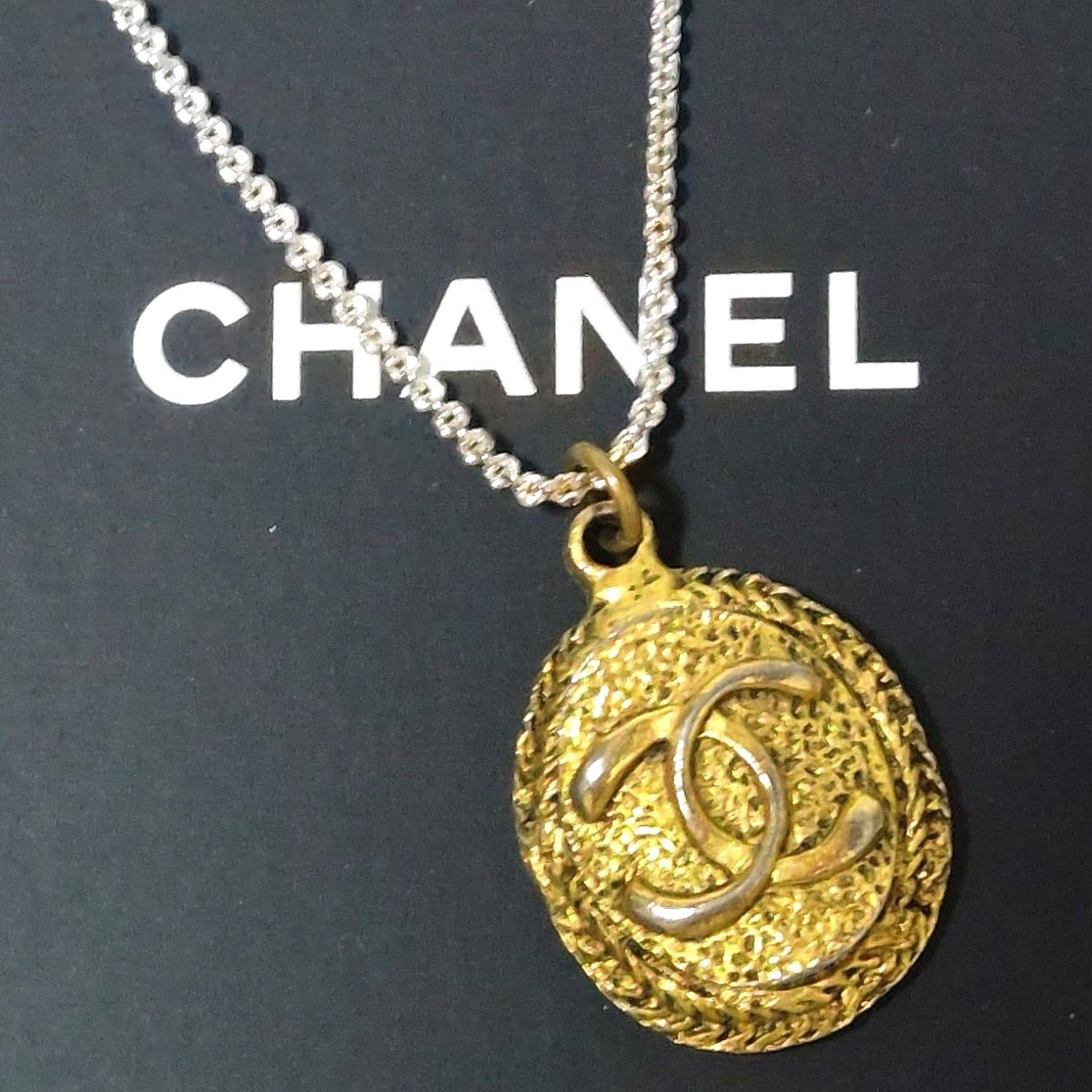 希少 シャネル ココマーク  ペンダントトップ  ヴィンテージ　CHANEL ネックレス  ゴールド アクセサリー デカロゴ CC