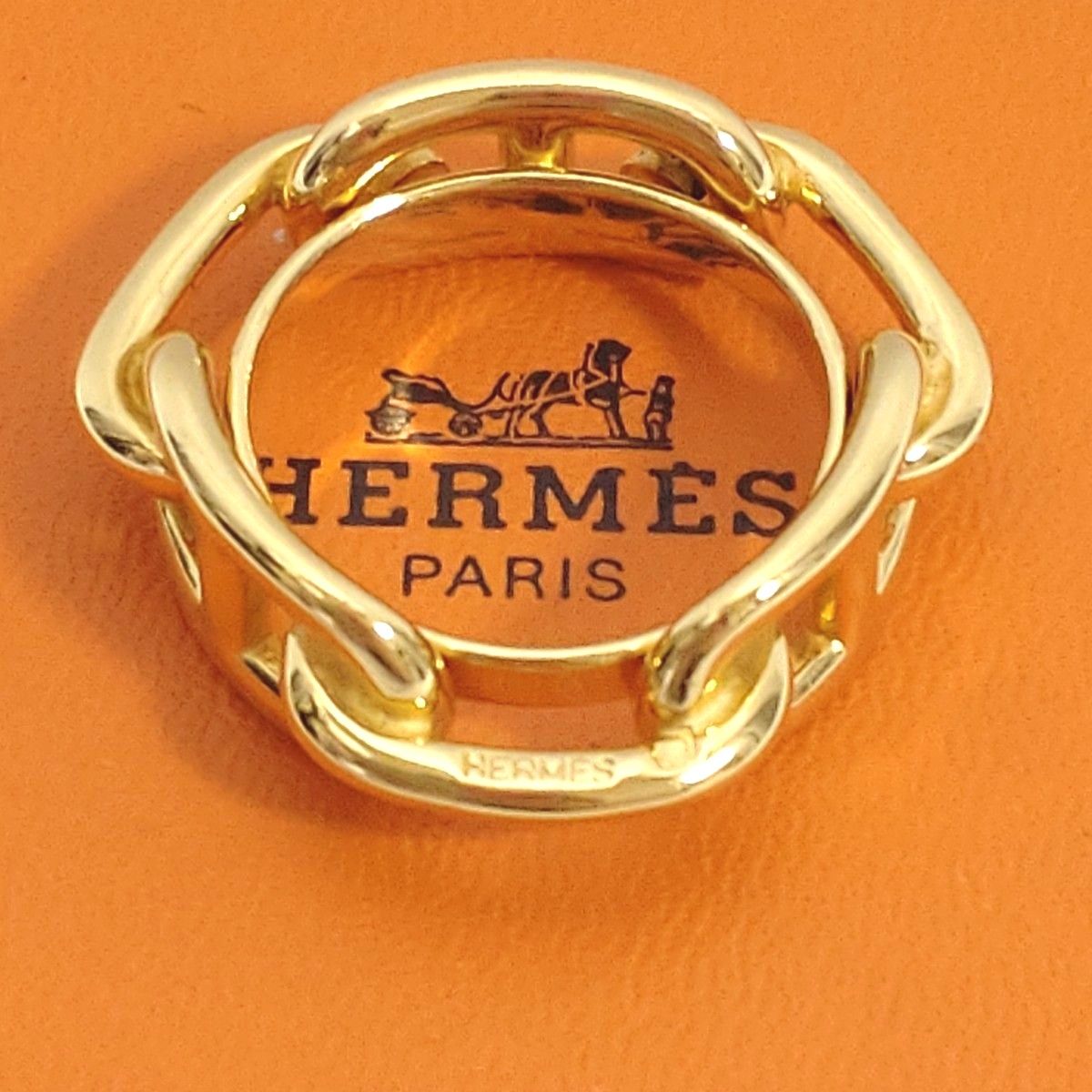 エルメス ルカデ シェーヌダンクル スカーフリング  ゴールド  リング スカーフ留め　 HERMES アクセサリー ネックレス