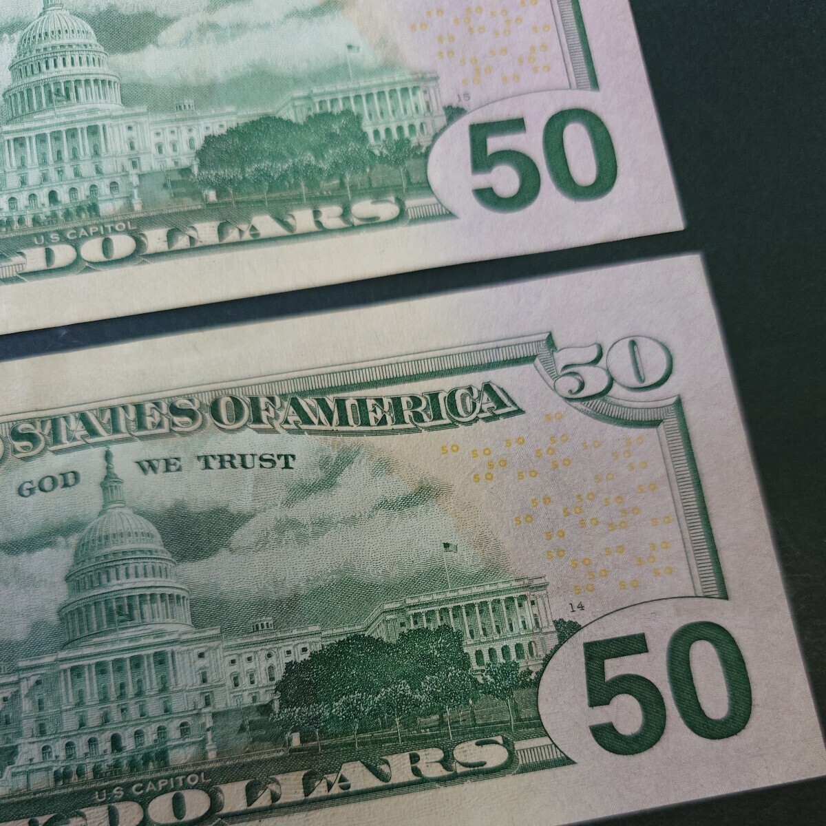 ◆アメリカ◆50ドル◆紙幣◆2枚◆総額100ドル◆USA◆ピン札◆の画像6