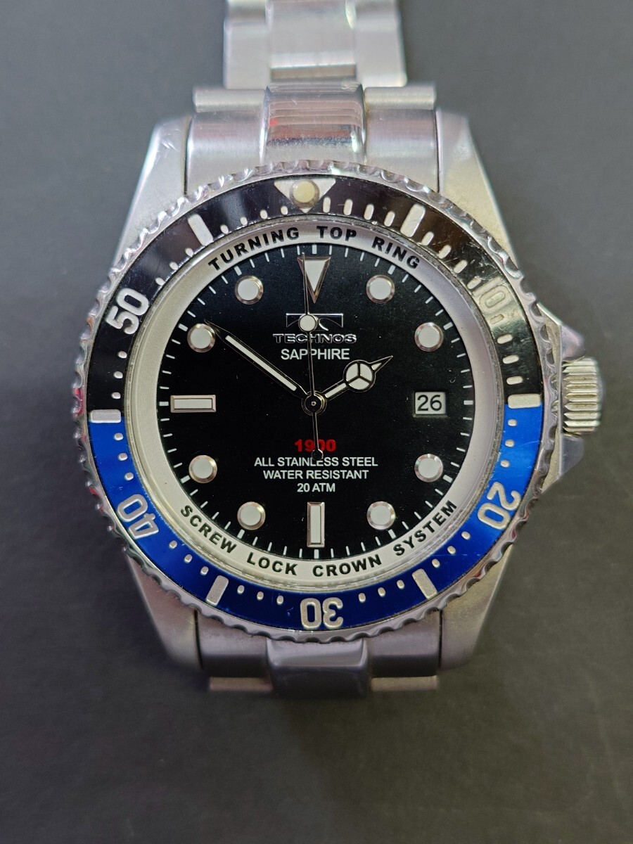 TECHNOS ストーン付きクォーツ時計 Yahoo!オークション - TECHNOS テクノス SAPPHIRE クォーツ