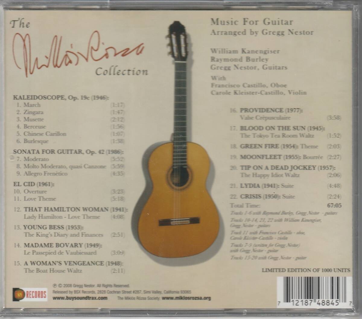 完全生産限定盤・未開封新品『ミクロス・ローザ・コレクション～ミュージック・フォー・ギター』の画像2