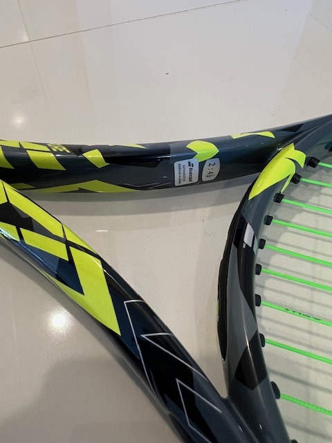  used 2023 year Babolat pure aero98 babolat PURE AERO gut 3 month trim after,5 minute use hyper G 1.15 hardball tennis racket ultra spin 
