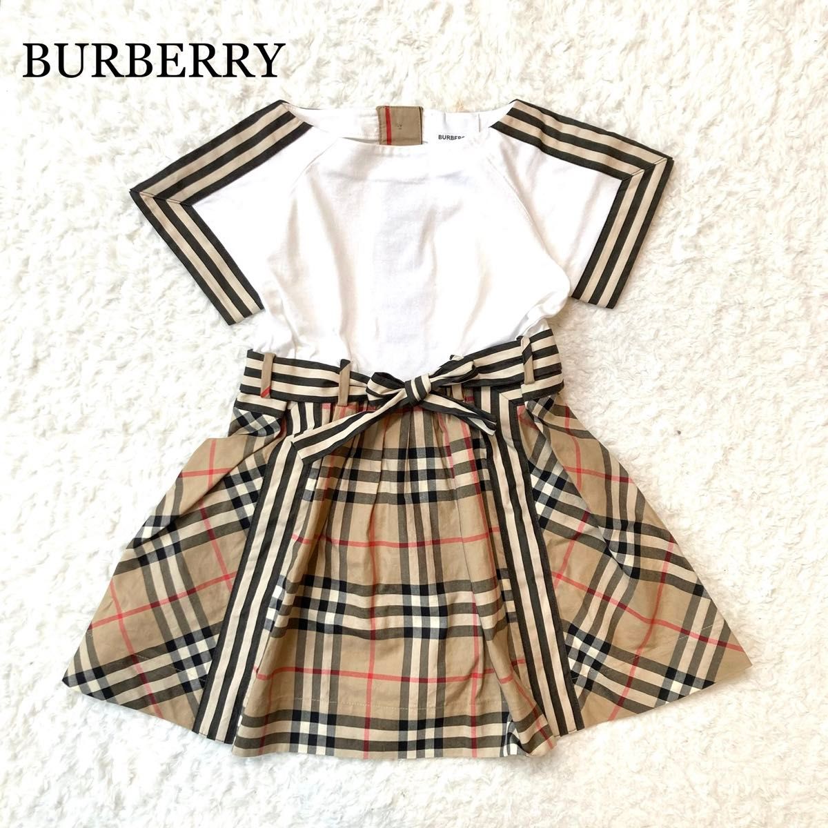 【未使用級】BURBERRY ワンピース 切替 ノバチェック キッズ 2Y