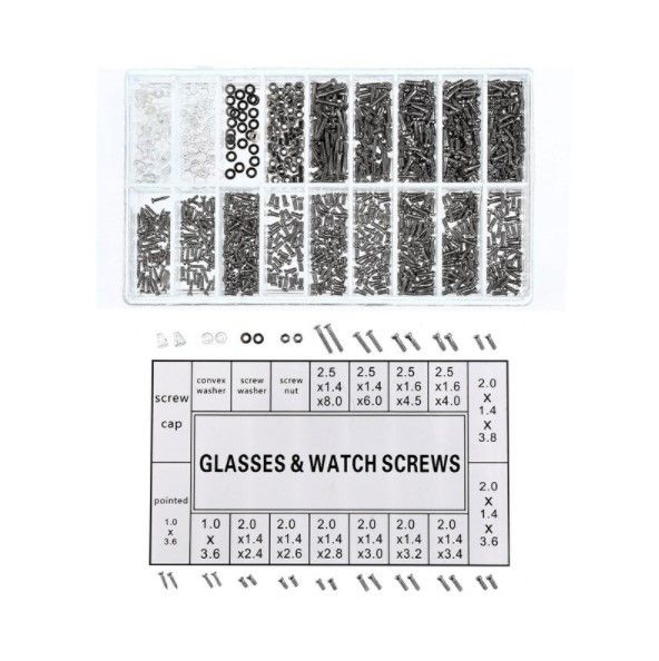 小ネジセット メガネ用ネジ 1000個入り 腕時計修理 補修 ネジの交換