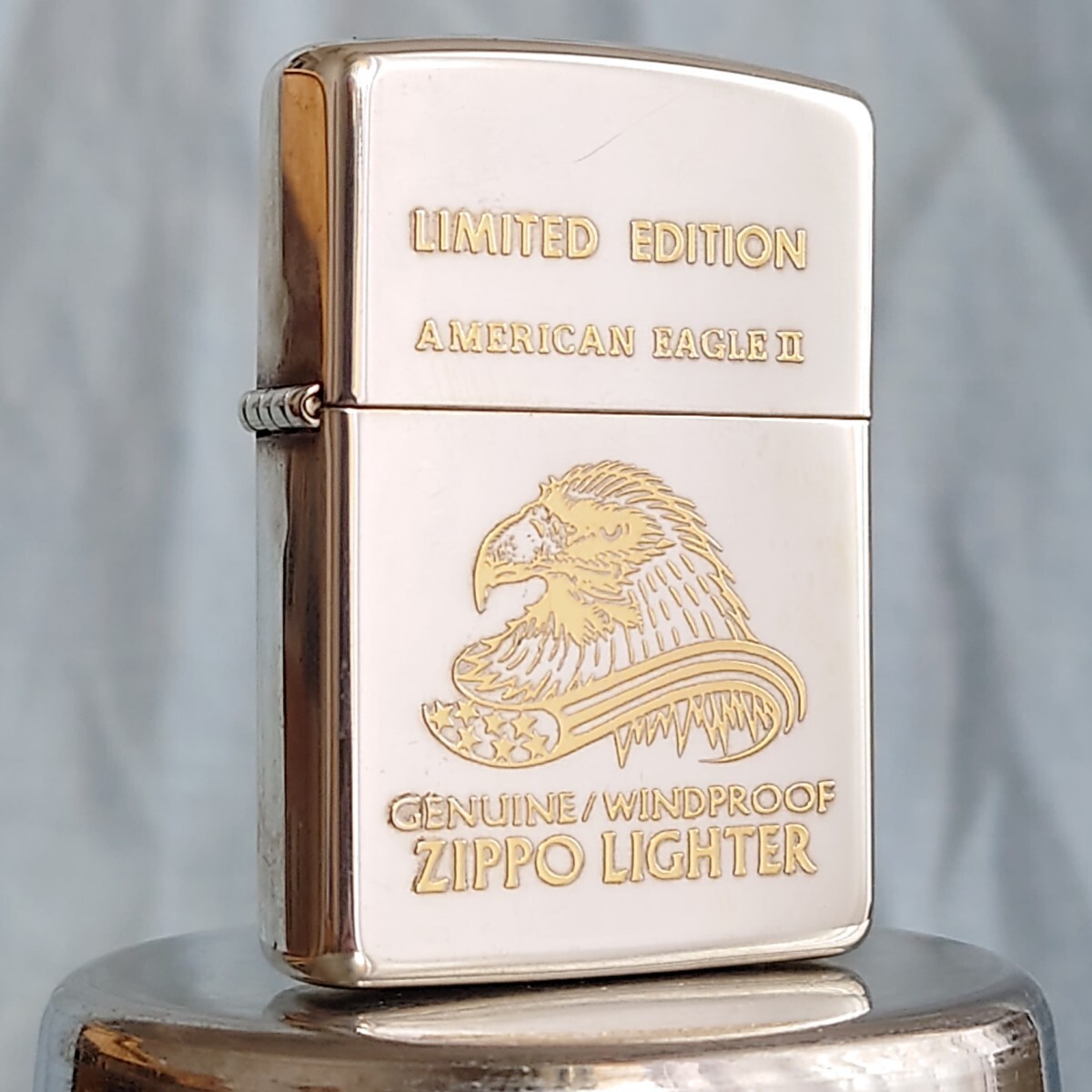 1111円～ ZIPPO 未使用 スターリングシルバー アメリカンイーグル LIMITED EDITION №227 1994年製 超希少モデルSTIRLING SILVER ジッポー_画像1