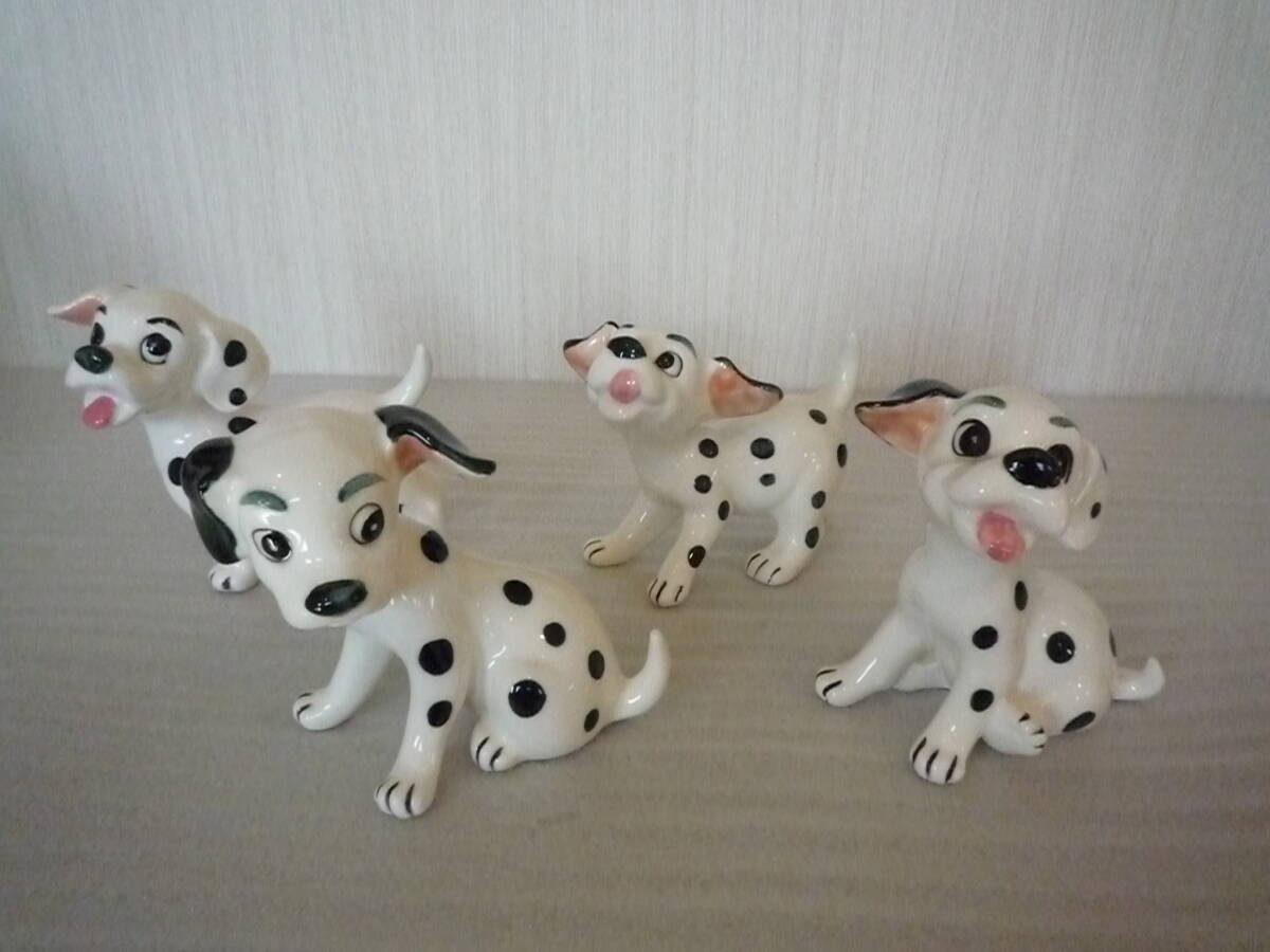  Disney 101 Dalmatians ceramics ornament 4 body set figure 