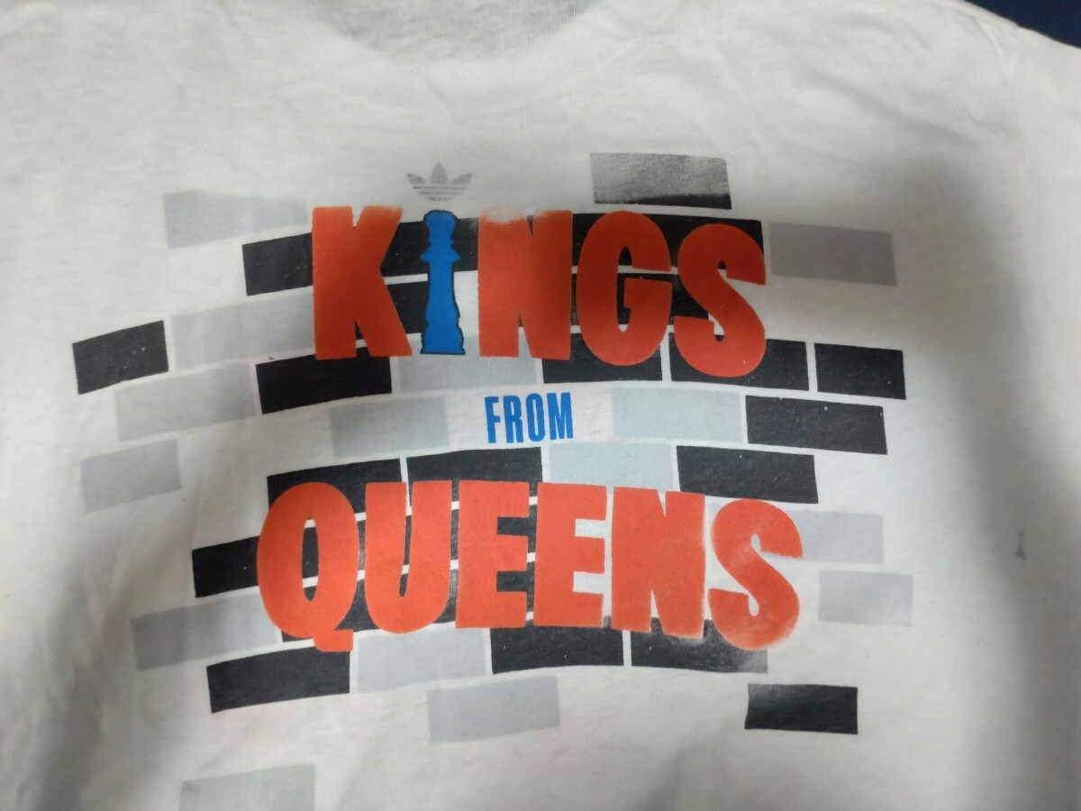 RUN DMC ADIDAS KINGS FROM QUEENS official VINTAGE RAP T-SHIRT ランディーエムシー アディダス Tシャツ 80s オフィシャル MADE IN USA_画像4