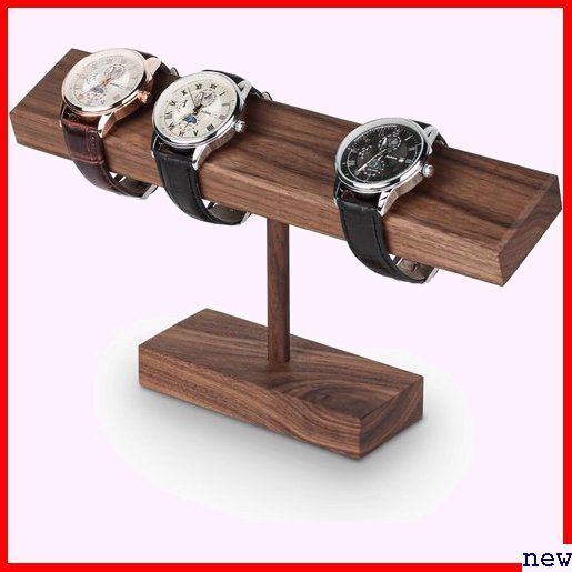 Baskiss 時計置き台 ウォールナット 2~4本用 収納 ィスプレイ スタ 腕時計 時計スタンド 木製 高級 445の画像1