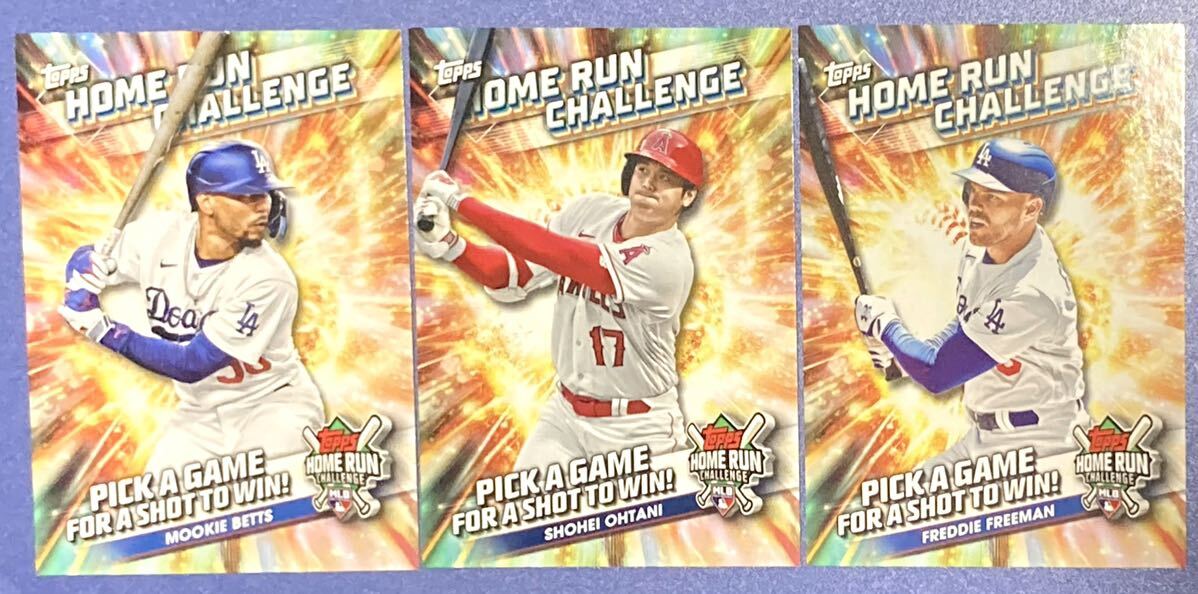 【3枚セット】2024 Topps Series1 大谷翔平 ベッツ フリーマン Home Run Challenge ホームランチャレンジ の画像1