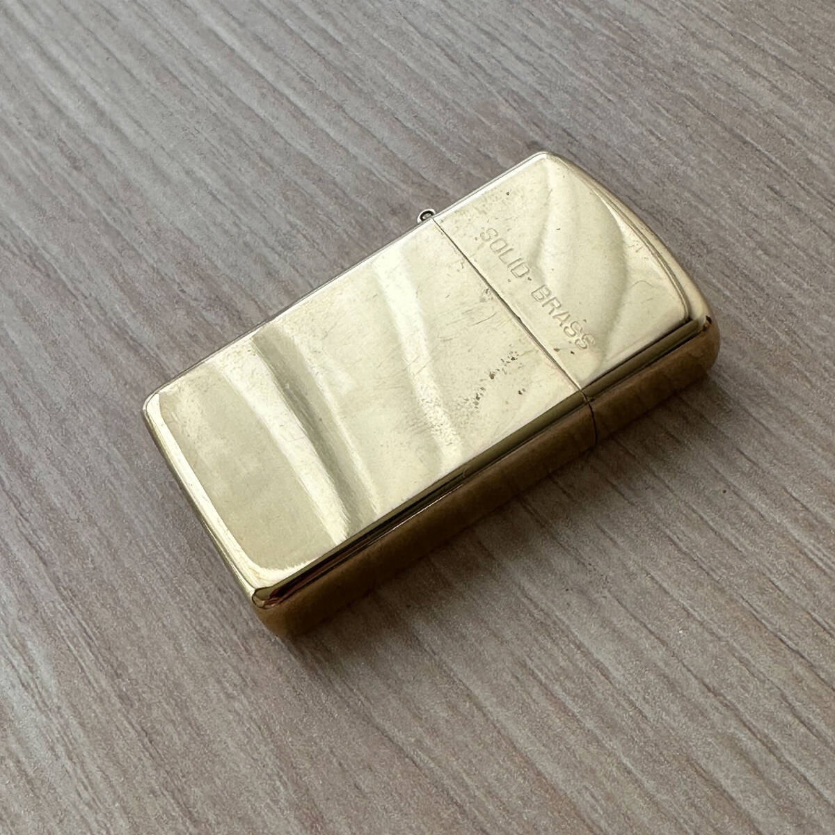 T865w 未使用 ZIPPO ソリッドブラス SOLID BRASS 真鍮 1932-1988 ダブルイヤー スリムタイプ 火花OKの画像6