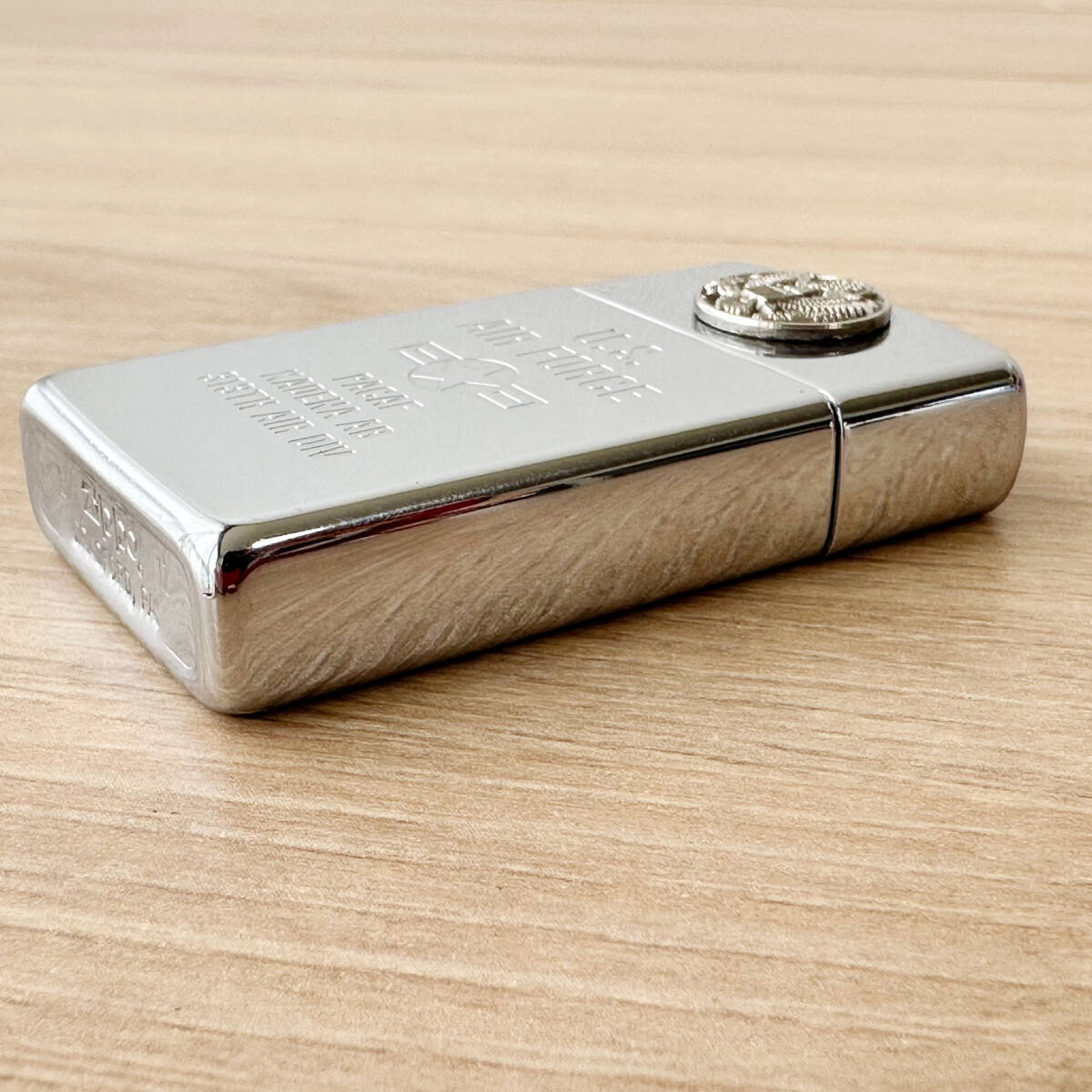 T867w 中古美品 ZIPPO U.S. AIR FORCE スリム オイルライター ジッポ 火花OK_画像7