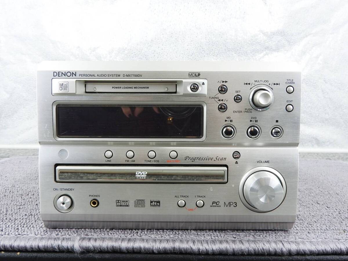 DENON デノン★DVD／CD／MD システムコンポUSR-MX7700DV（D-MX7700DV／D-MA5DV） 本体のみ リモコン付 通電OK★ジャンク品「管理№NR1325」の画像2