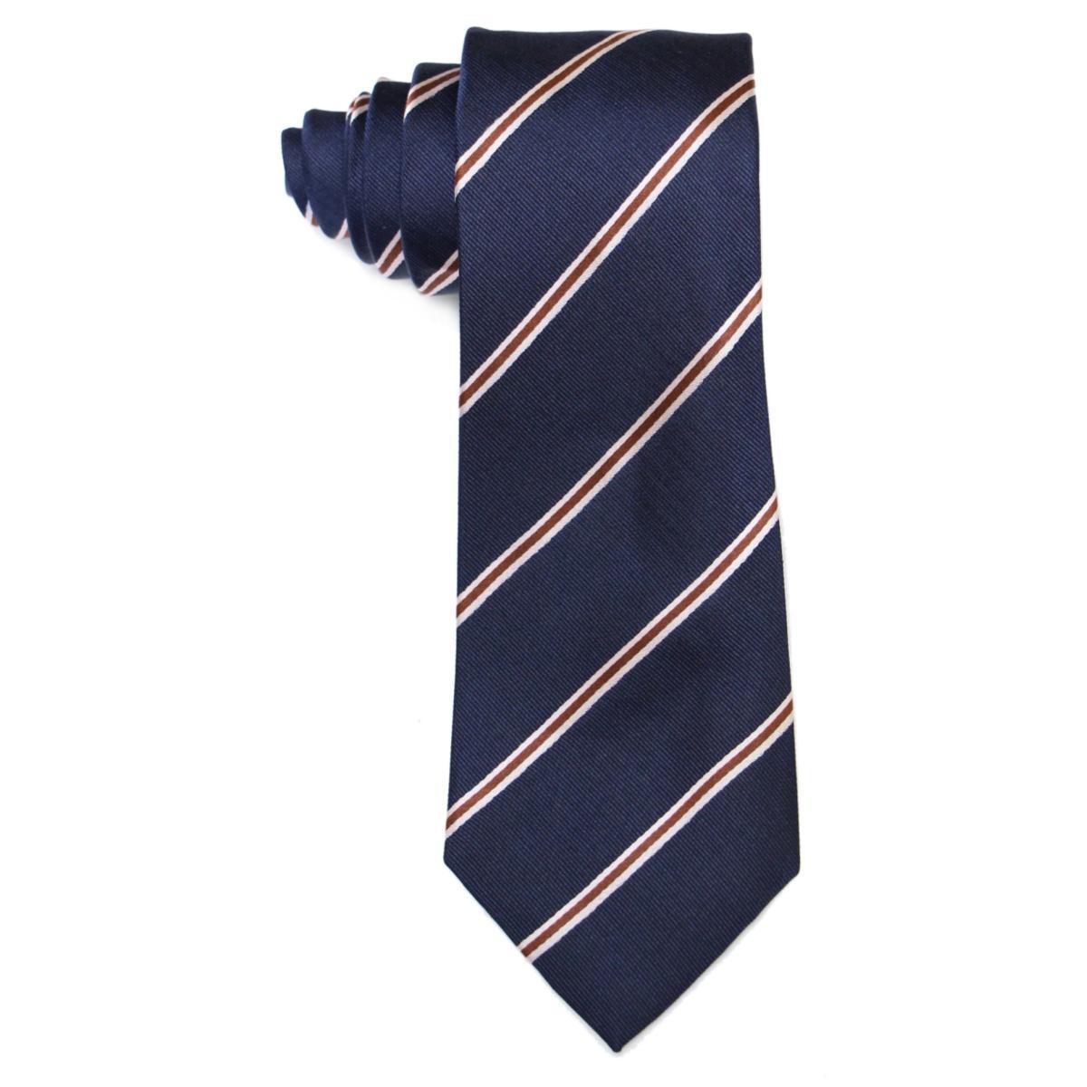 Kingsman Stripes Tie Replica キングスマン ストライプ ネクタイ シルク ハンドメイド レプリカ ネイビー ブラウン ピンク 映画 小道具_※イメージ画像①