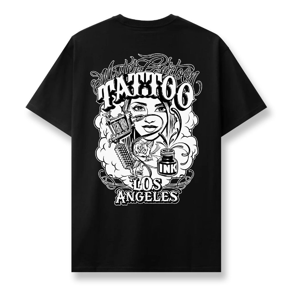 MISTER CARTOON TOONS MART TATTOO INK TEE LA BLACK XL ミスターカートゥーン タトゥー インク Tシャツ ブラック ロサンゼルス クラウン_※イメージ画像①