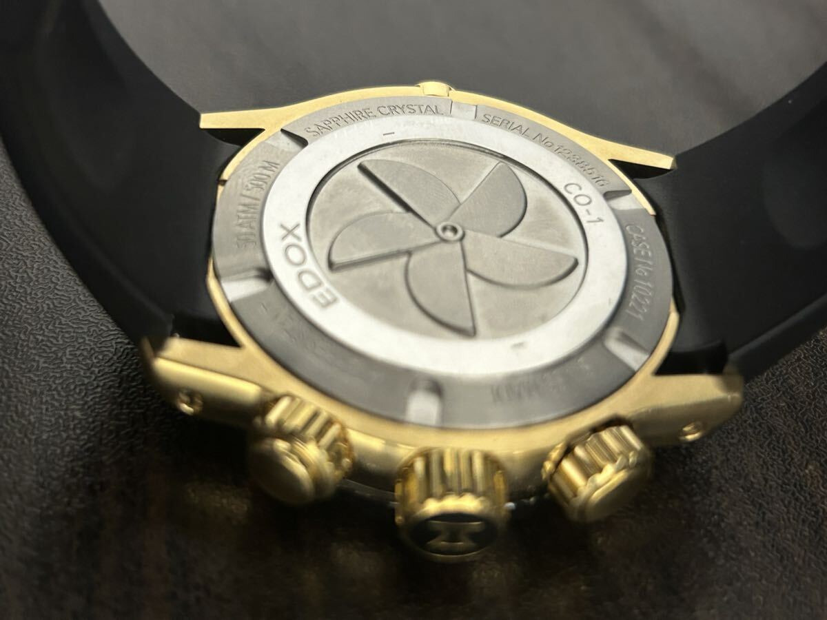 美品 エドックス EDOX クロノオフショア1 クロノグラフ スペシャルエディション メンズ腕時計 500m防水の画像8