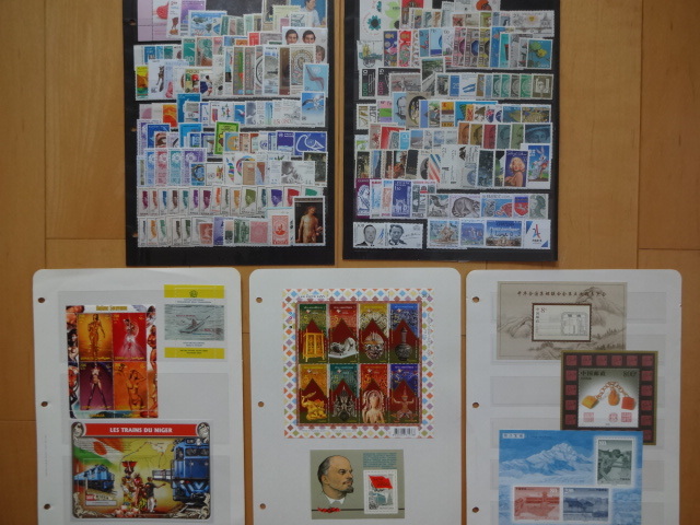 外国切手（琉球、国連を含む）未使用２２５種　小型シート８種_画像1