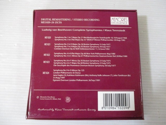 BT g3 送料無料◇Beethoven Complete Symphonies Klaus Tennstedt ◇中古CD の画像3