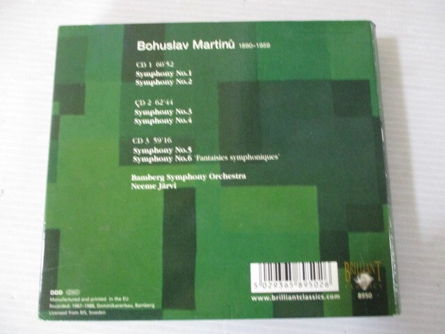 BT f4 送料無料◇MARTINU COMPLETE SYMPHONIES　◇中古CD　_画像3