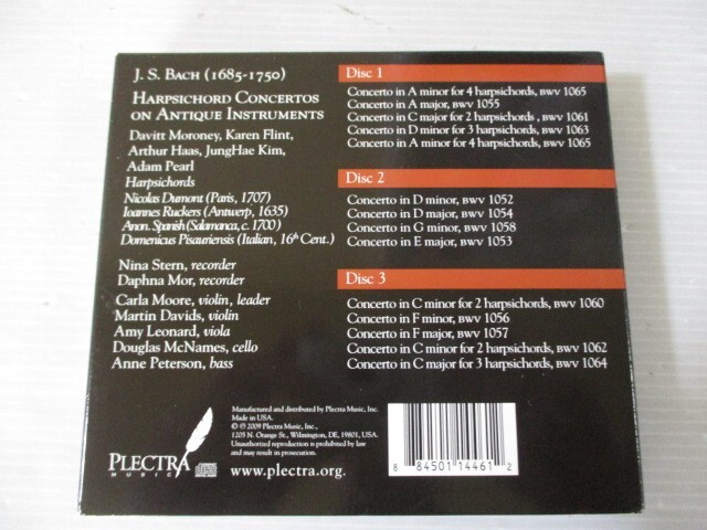 BT g2 送料無料◇BACH COMPLETE HARPSICHORD CONCERTOS MORONEY FLINT HAAS KIM PEARL　◇中古CD　_画像3