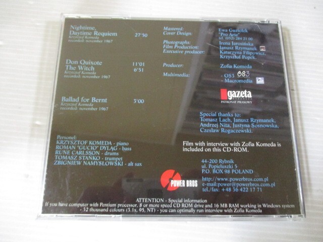 BT V2 送料無料◇KRZYSZTOF KOMEDA NIGHTIME, DAYTIME REQUIEM ◇中古CD の画像3