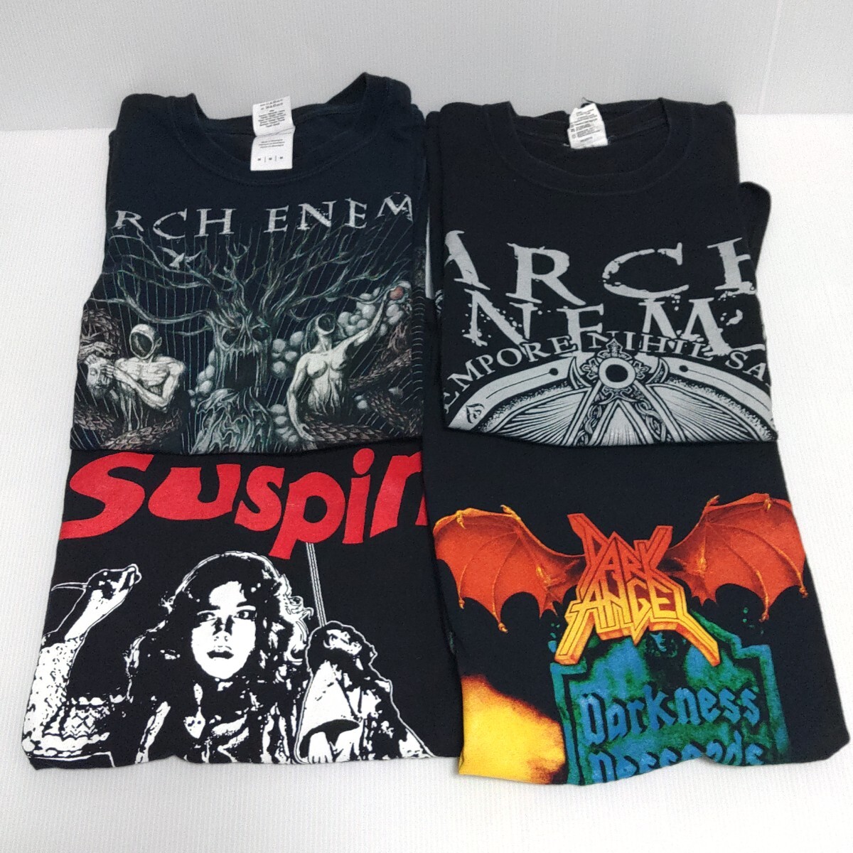  band T-shirt movie T-shirt M size 4 put on old clothes set sale Arch Enemy DARK ANGEL Suspiriamerotes slash horror 