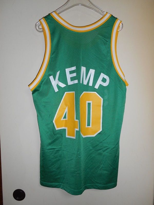 90's ビンテージ champion(チャンピオン) NBA SEATTLE SUPERSONICS レプリカユニフォーム #40 KEMP シアトル スーパーソニックスの画像5