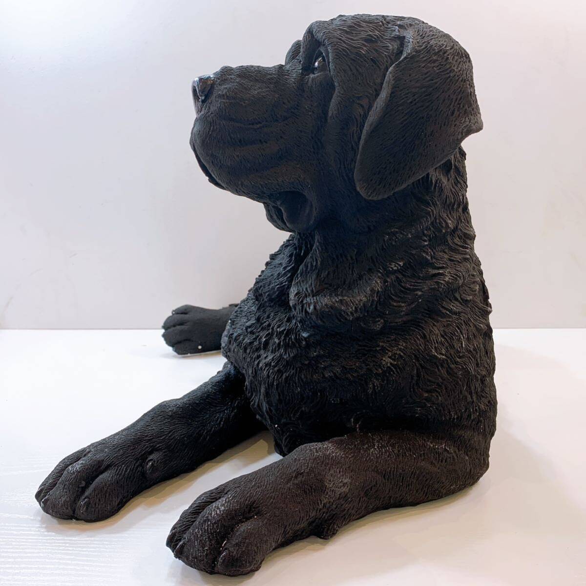 346. ドッグオブジェ 特大 ラブラドールレトリーバー インテリア 置物 ガーデンオーナメント ブラック 黒 犬 ドッグ 自宅保管品の画像2