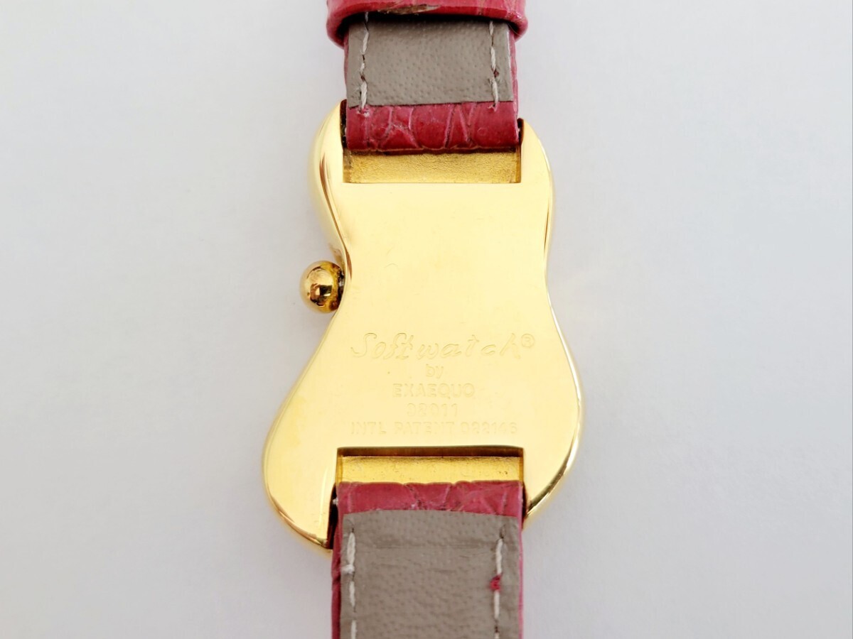 1円～！ 美品 SALVADOR DALI by EXAEQUO サルバドール・ダリ 92011 ソフトウォッチ クォーツ ゴールド 赤 腕時計 箱ありの画像9