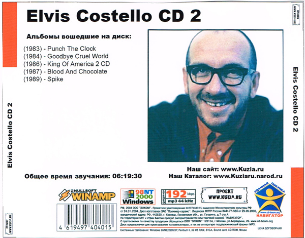 ELVIS COSTELLO CD1+CD2 大全集 MP3CD 2P⊿_画像3