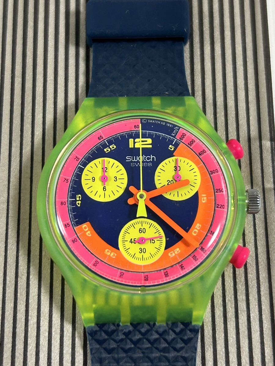 箱付き 未使用 1991年発売 SWATCH CHRONO スウォッチ Grand Prix クロノグラフ の画像2