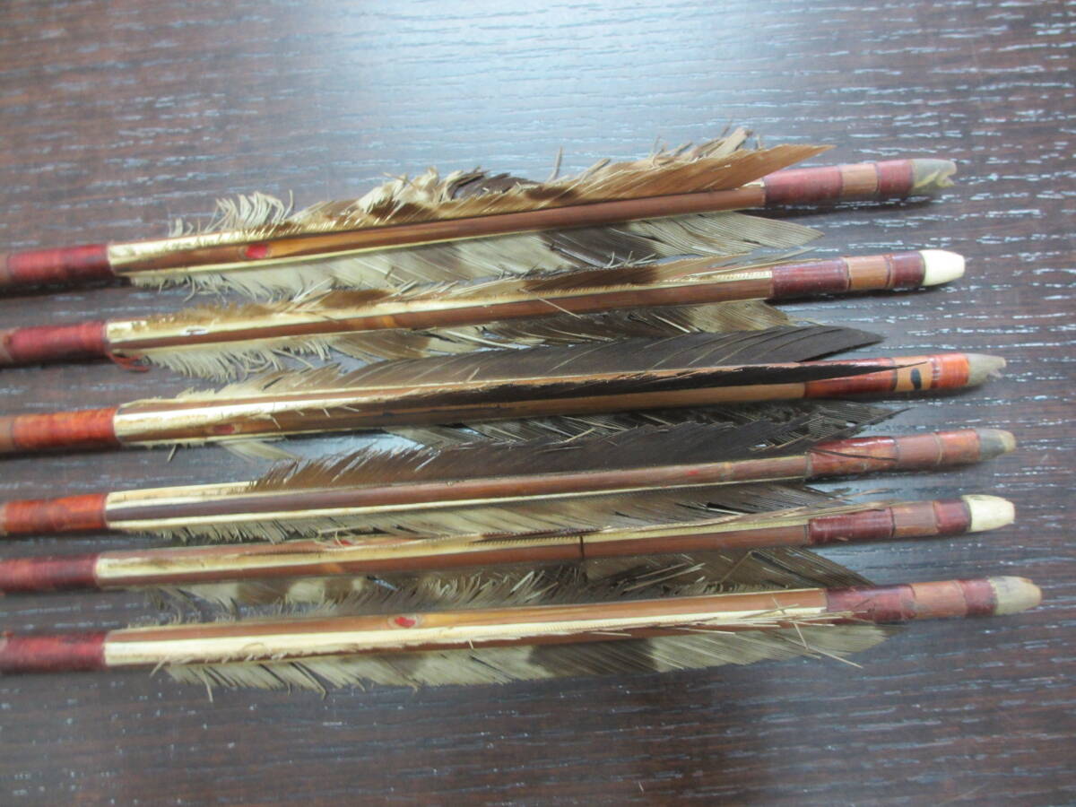 スポーツ祭 弓道具 弓具 矢 竹矢 6本 長期保管品 使用品 銘なしの画像2