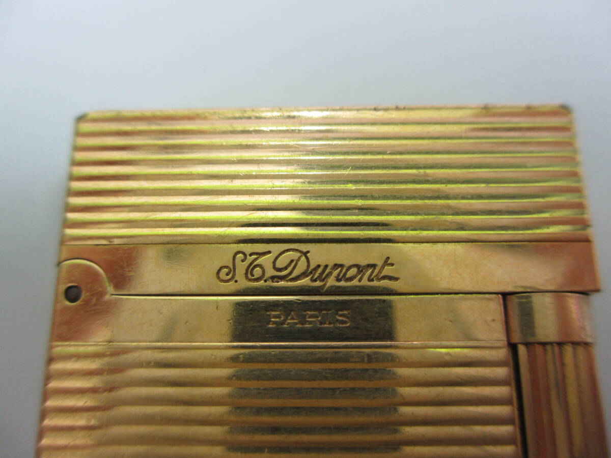 喫煙グッズ祭 デュポン ライター ガスライター ゴールドカラー 使用品 長期保管品 S.T.Dupont 現状着火OKの画像2