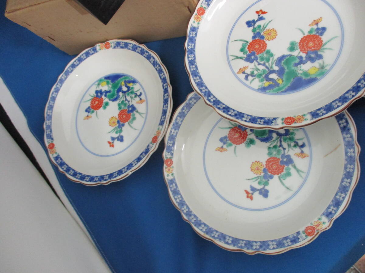 庫山窯 色絵 和食器 中皿(径約18cm) 5枚セット 「＃1855」の画像3
