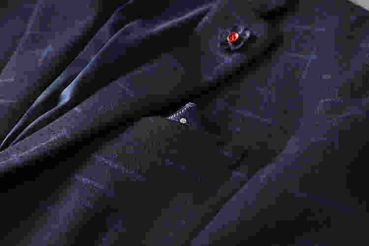 XZ-JQJQ- 黒紺(実寸46A S度)新品 新作 WOOL ■ 国内未販売 高品質 紳士 秋 ◆ メンズ 紳士 ジャケット スーツ_画像4