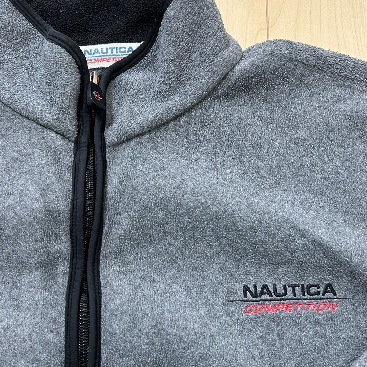 90s　NAUTICA　ノーティカ　ハーフジップ　フリースジャケット　ブルゾン　グレー　メンズ　Lサイズ　アウトドア　アメカジ　レトロ　古着_画像3