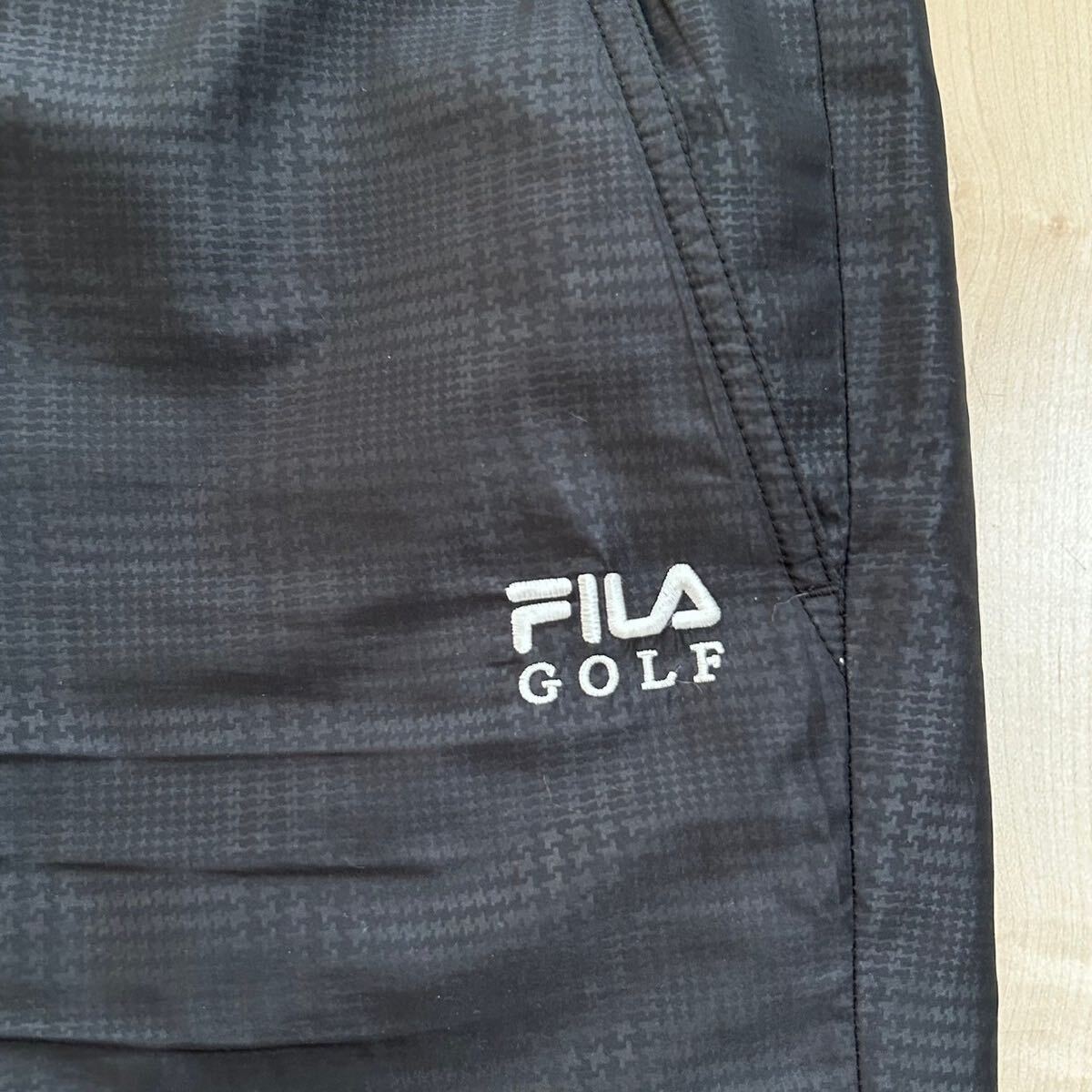 美品　FILA GOLF　フィラ ゴルフ　中綿入り　ゴルフパンツ　ウィンドパンツ　ブラック　メンズ　Lサイズ_画像6