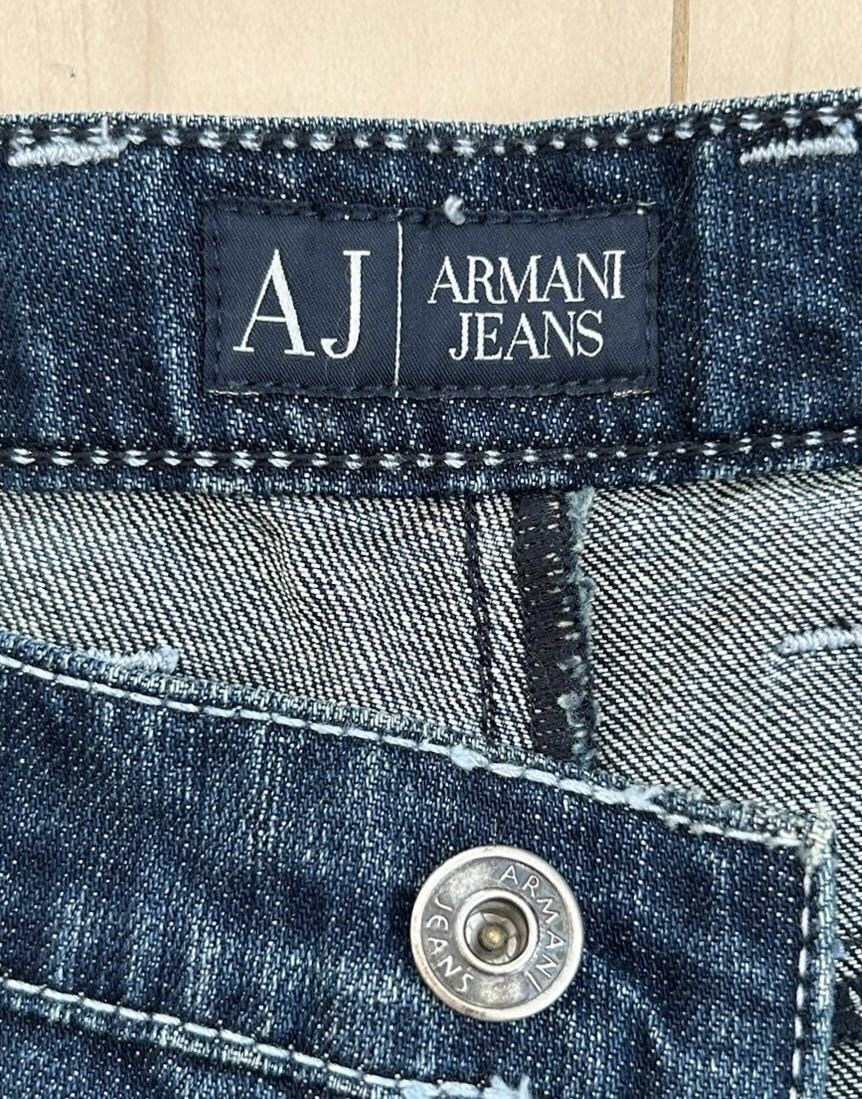 美品　ARMANI JEANS　アルマーニ ジーンズ　ストレート　デニムパンツ　ジーパン　メンズ　29サイズ　ユニセックス　濃紺　インディゴ_画像7