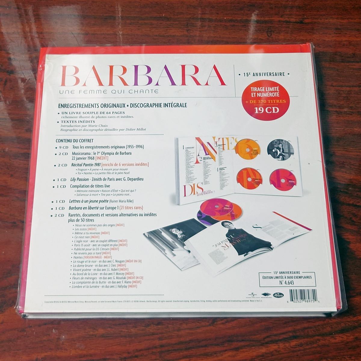 【廃盤】 仏限定盤 「Une Femme Qui Chante Integrale」 BARBARA バルバラの画像2