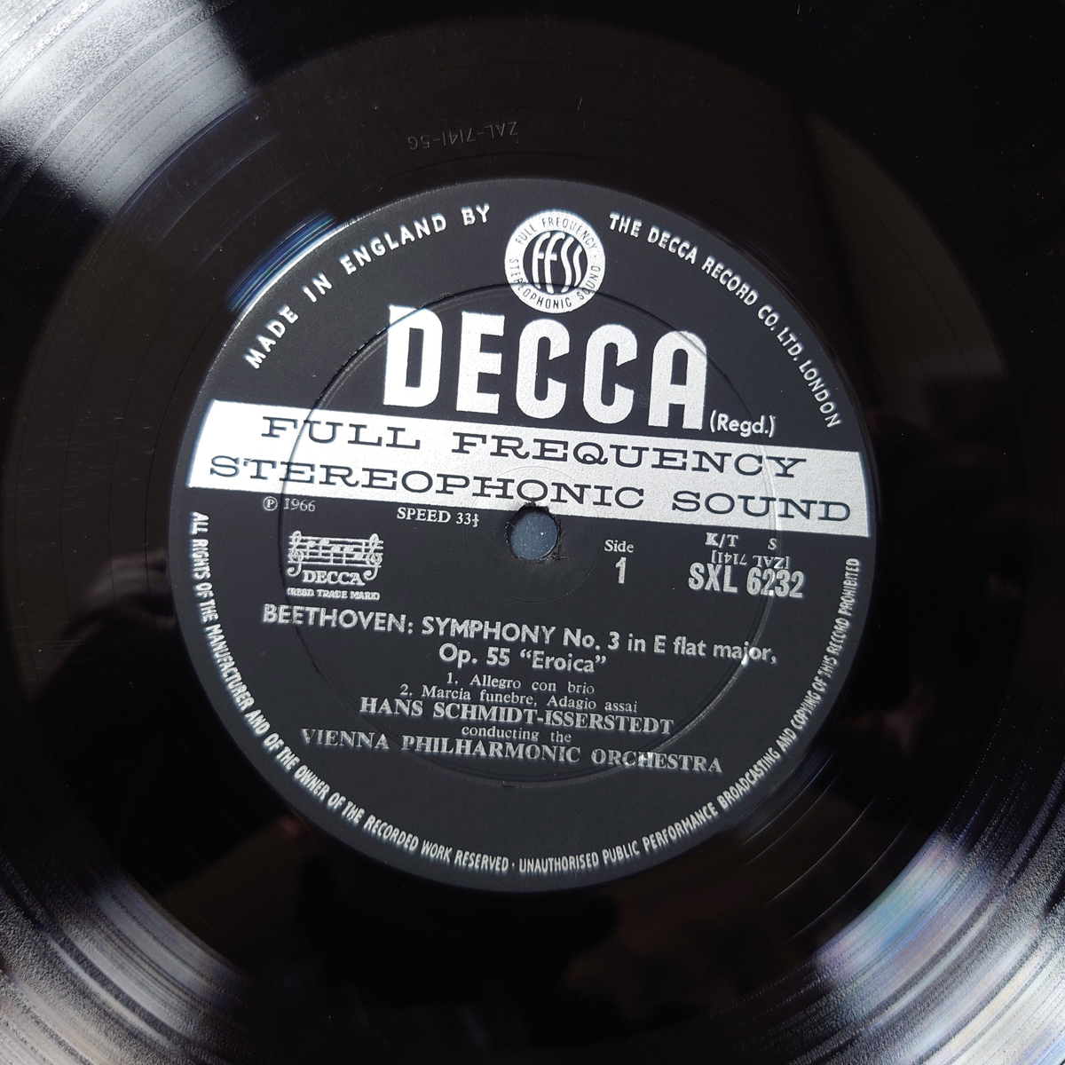 英Decca SXL6232 ベートーヴェン「交響曲第3番」 イッセルシュテット ウィーン・フィルの画像3