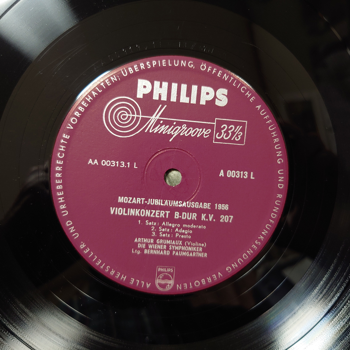 独Philips A00313L モーツァルト「ヴァイオリン協奏曲第１＆７番」 グリュミオーの画像3