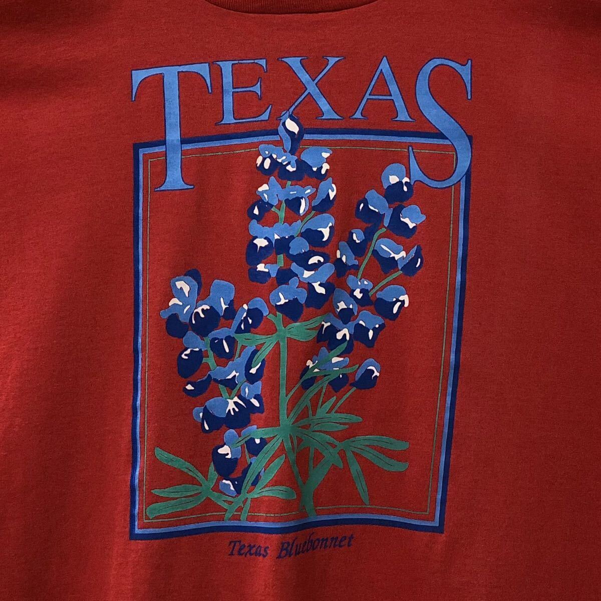 90s スクリーンスターズ USA製 アメリカ古着 テキサス ブルーボネット 花 植物 プリント 半袖Tシャツ XL_画像5