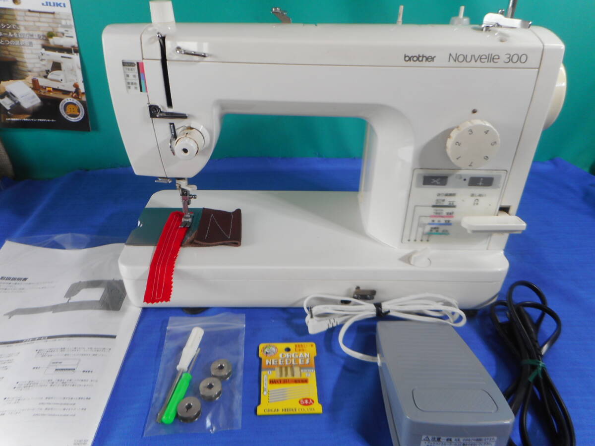 ブラザー TA3－B629 NOUVELLE 300 極美品 自動糸通し 自動糸切り ペダル 取り説付き 皮革も縫えます 丈夫の画像1